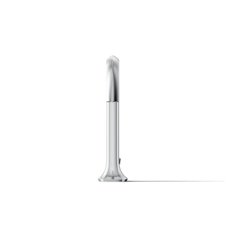 Midcentury Polished Chrome Cane Design Deck-Mount Bathroom Faucet