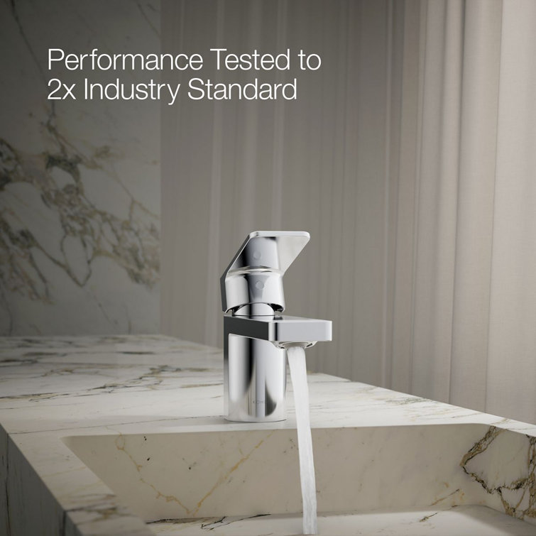 Parallel Polished Chrome Single Hole Bathroom Faucet