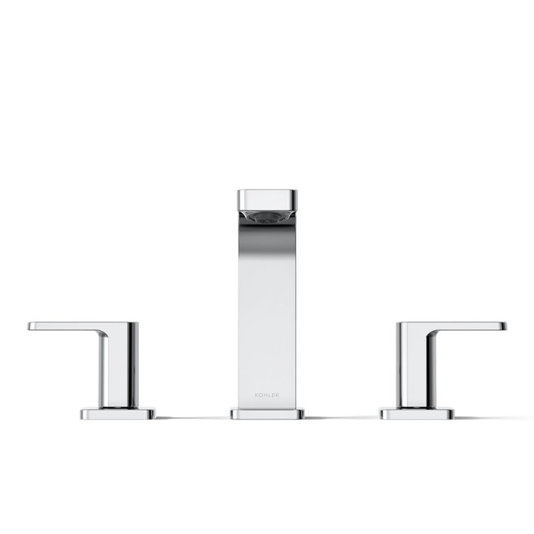 Polished Chrome Modern Widespread Bathroom Faucet with Lever Handles
