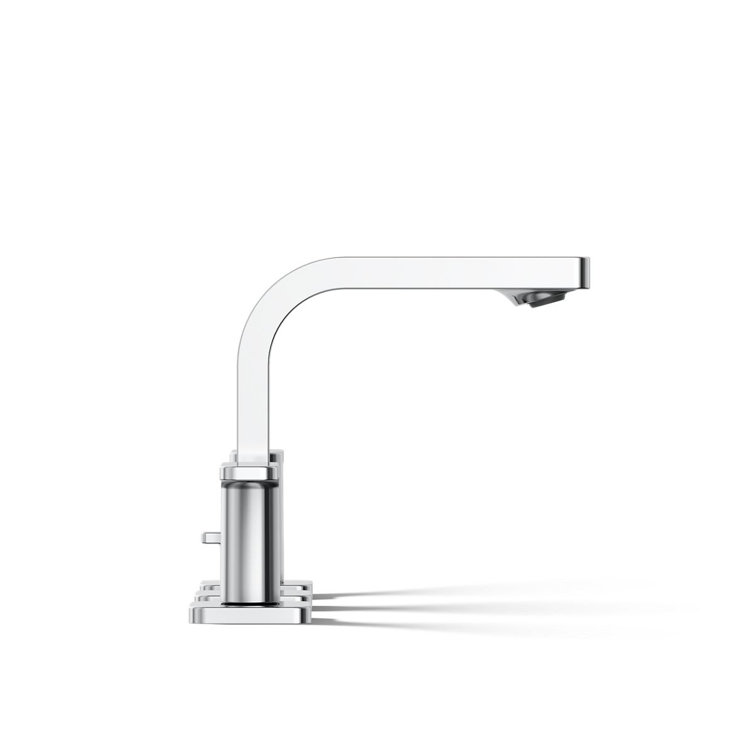 Polished Chrome Modern Widespread Bathroom Faucet with Lever Handles