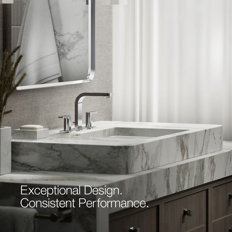 Polished Chrome Modern Widespread Bathroom Faucet with Lever Handles