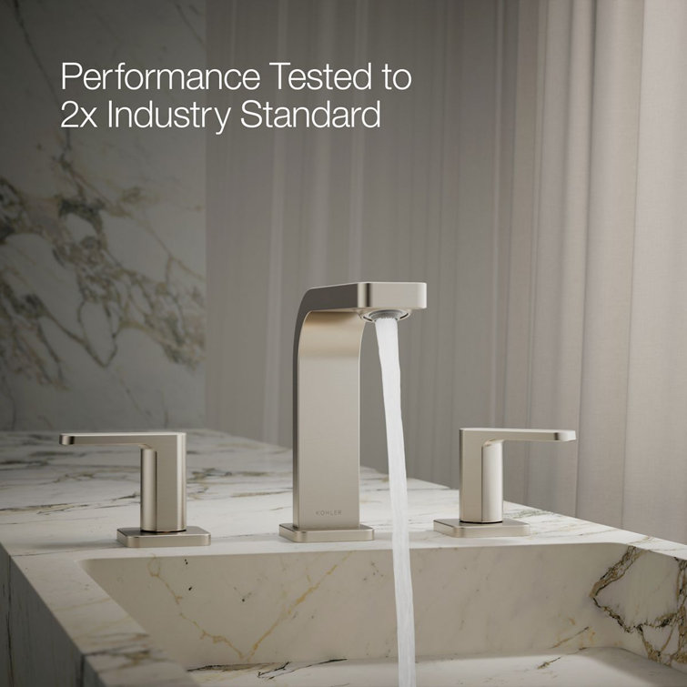 Parallel Chic 24" Vibrant Brushed Nickel Widespread Bathroom Faucet