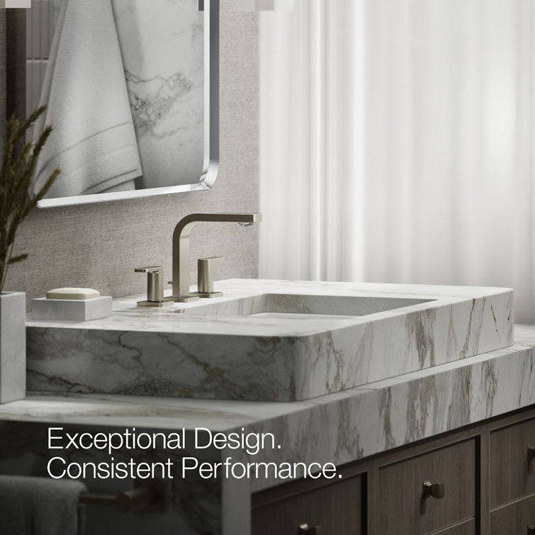 Parallel Chic 24" Vibrant Brushed Nickel Widespread Bathroom Faucet