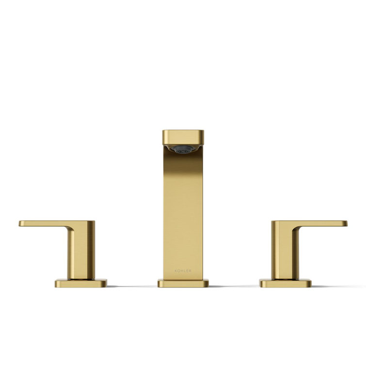 Vibrant Brushed Moderne Brass Widespread Bathroom Faucet