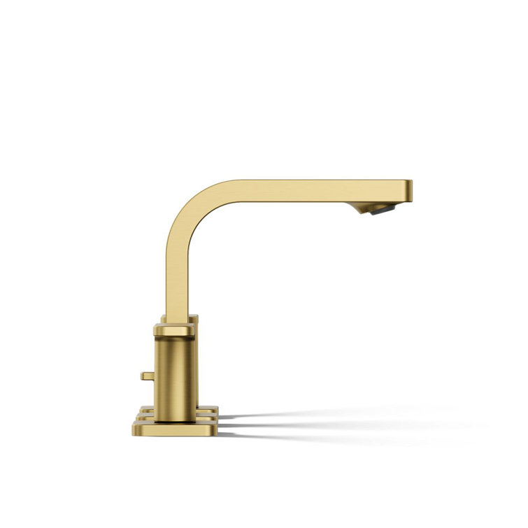 Vibrant Brushed Moderne Brass Widespread Bathroom Faucet