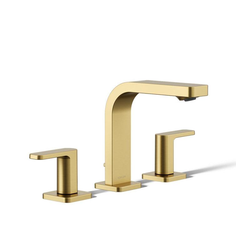 Vibrant Brushed Moderne Brass Widespread Bathroom Faucet