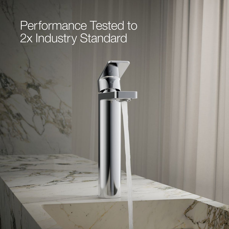 Parallel™ Polished Chrome Tall Single-Handle Bathroom Faucet with Drain