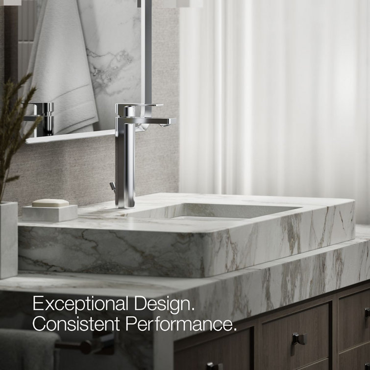 Parallel™ Polished Chrome Tall Single-Handle Bathroom Faucet with Drain