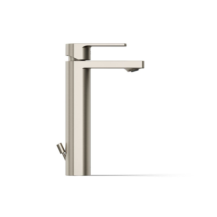 Vibrant Brushed Nickel Tall Single-Handle Bathroom Faucet