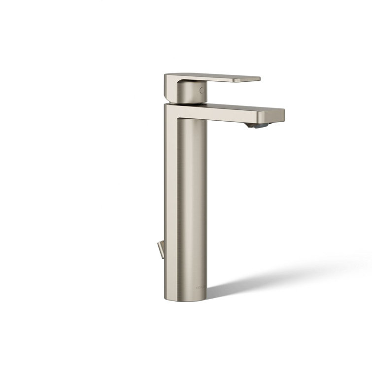 Vibrant Brushed Nickel Tall Single-Handle Bathroom Faucet