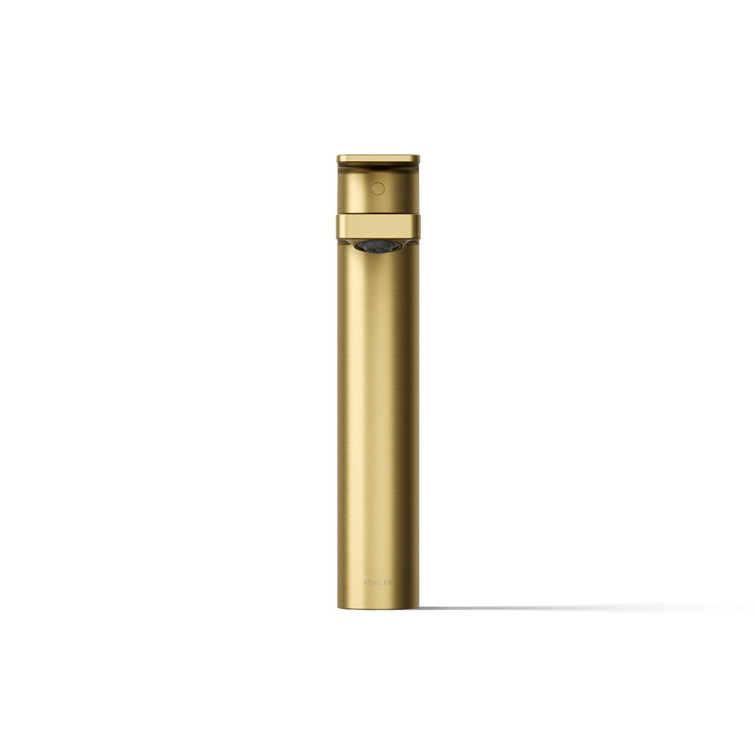 Vibrant Brushed Moderne Brass Tall Single-Handle Bathroom Faucet