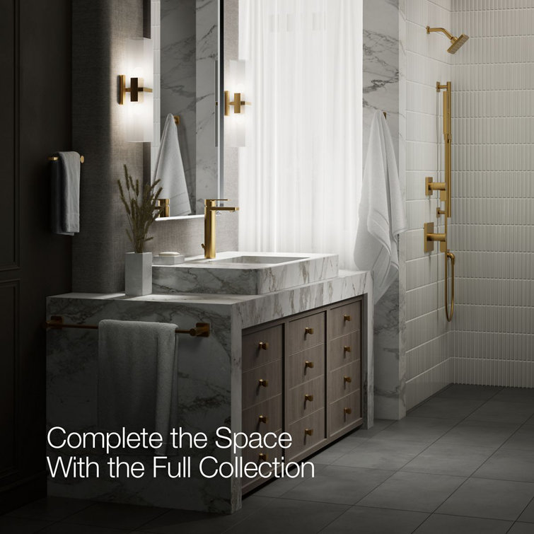 Vibrant Brushed Moderne Brass Tall Single-Handle Bathroom Faucet