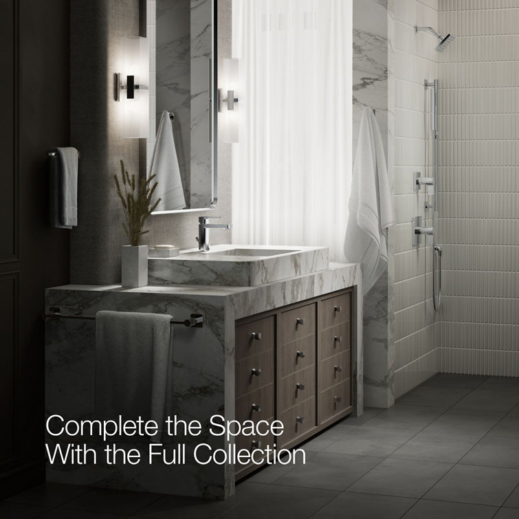 Parallel Polished Chrome Single-Handle Low-Arc Bathroom Faucet