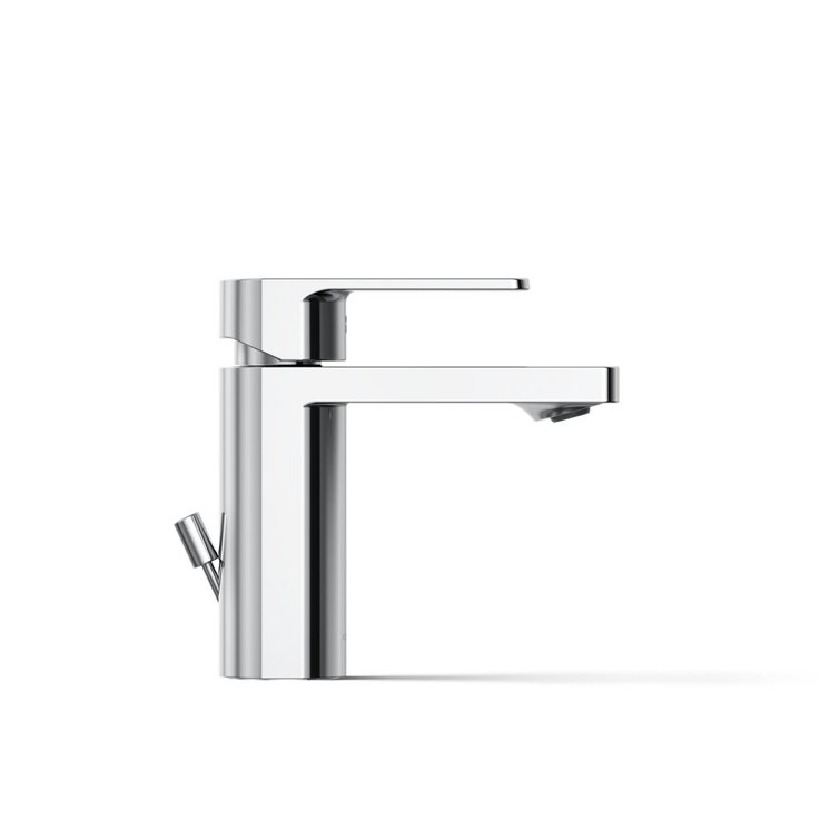 Parallel Polished Chrome Single-Handle Low-Arc Bathroom Faucet
