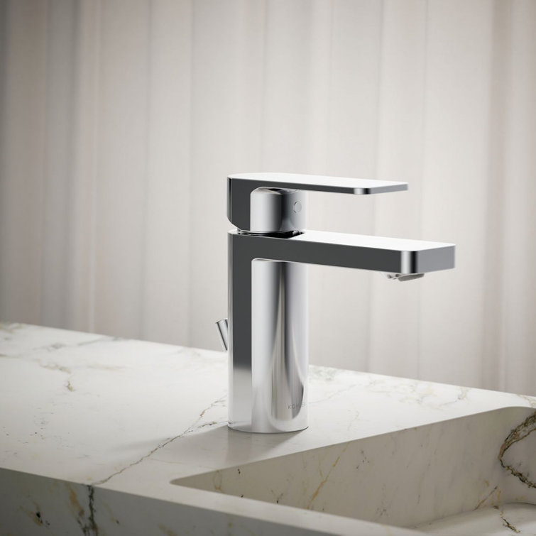 Parallel Polished Chrome Single-Handle Low-Arc Bathroom Faucet