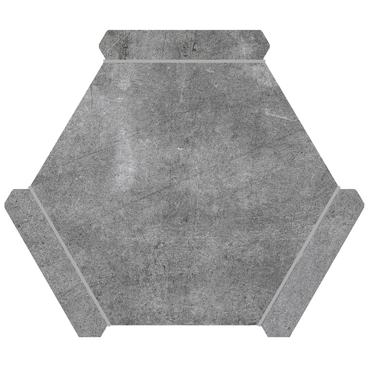 Gray Matte Porcelain Hexagon Tile for Indoor and Outdoor Use
