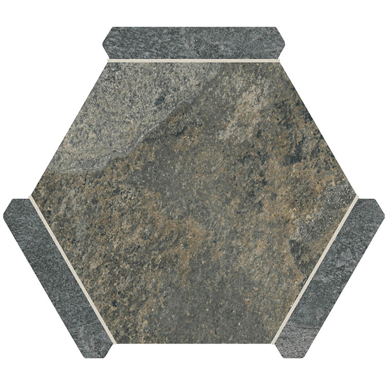 Aureole 9x10 Matte Slate Gray Porcelain Hexagon Tile Sheet