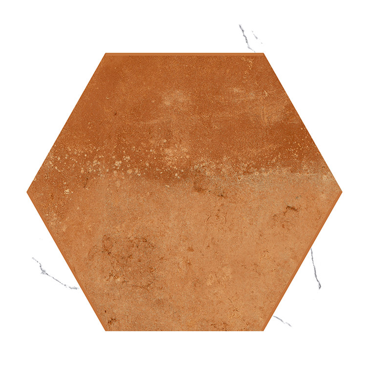 Terra Mauve and White Matte Porcelain Hexagon Tile