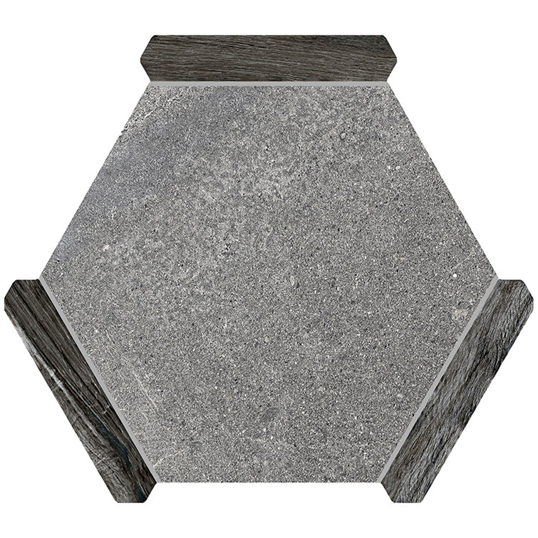Fossil Gray Matte Porcelain Hexagon Tile 9x10