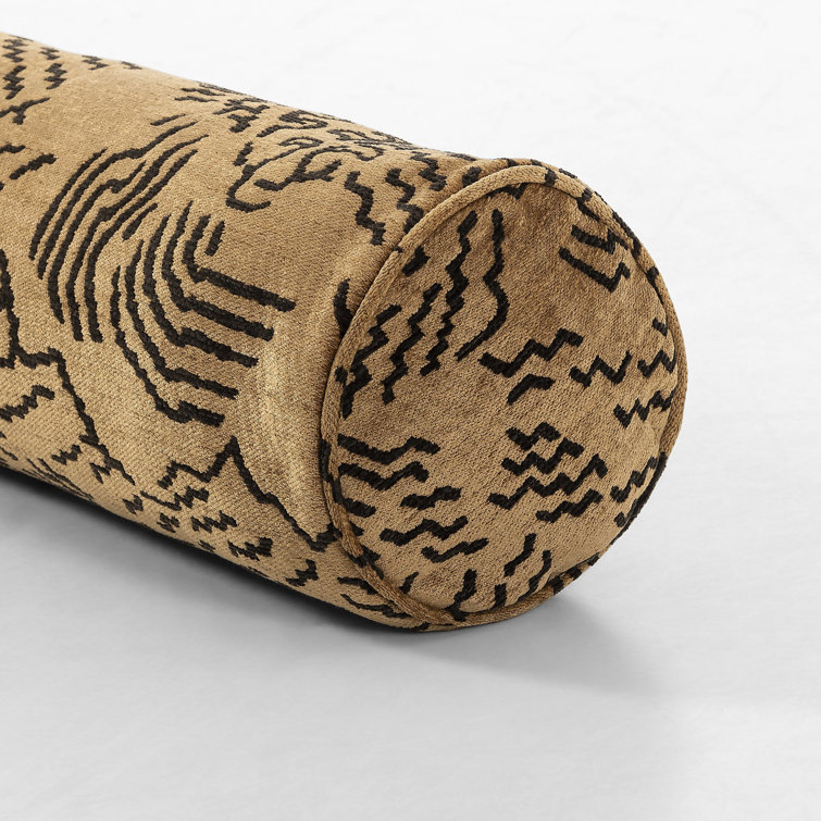 Balkan Ochre Rayon Bolster Pillow with Fiber Fill