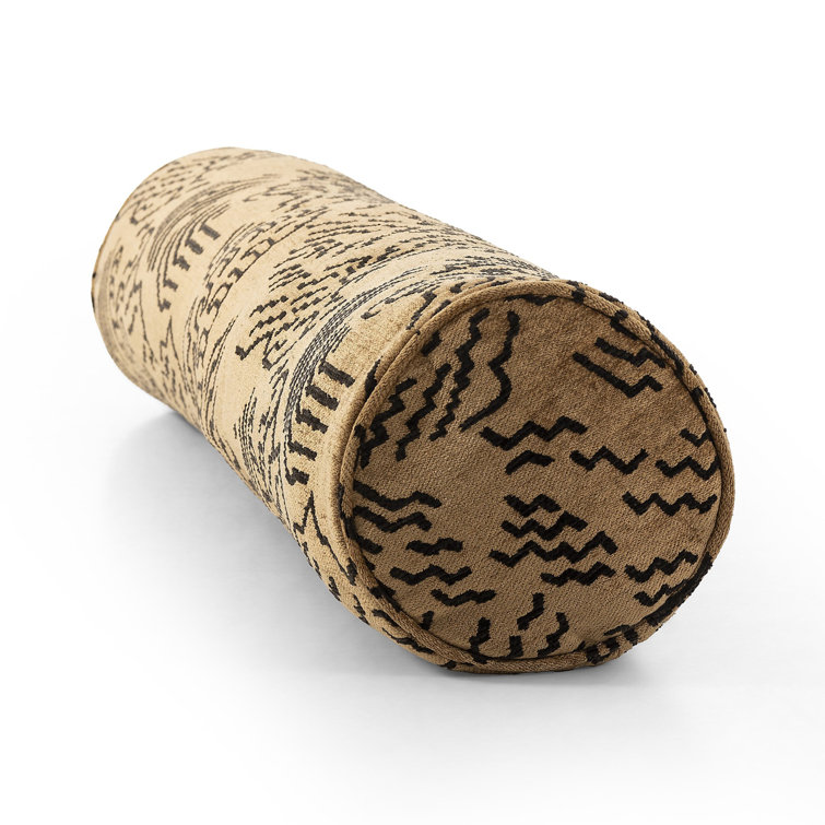 Balkan Ochre Rayon Bolster Pillow with Fiber Fill