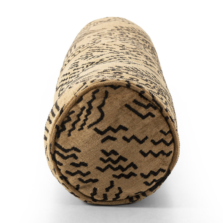Balkan Ochre Rayon Bolster Pillow with Fiber Fill