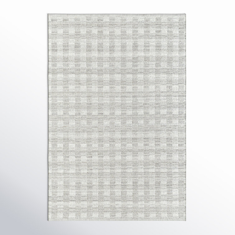 Gray Handmade Wool Stripe Rectangular Area Rug 6' x 9'