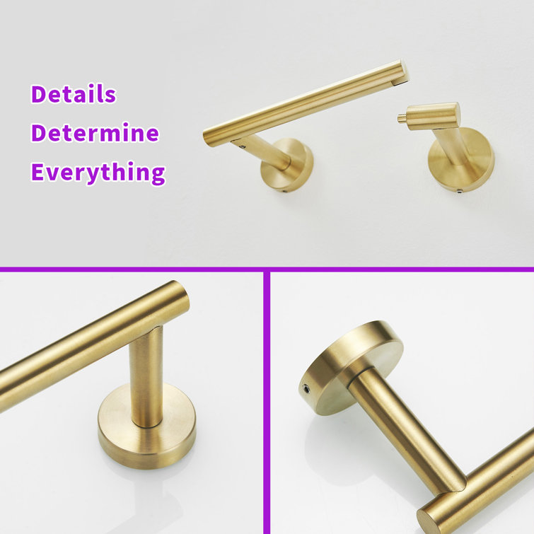 Brushed Gold Stainless Steel Wall Mounted Toilet Paper Holder