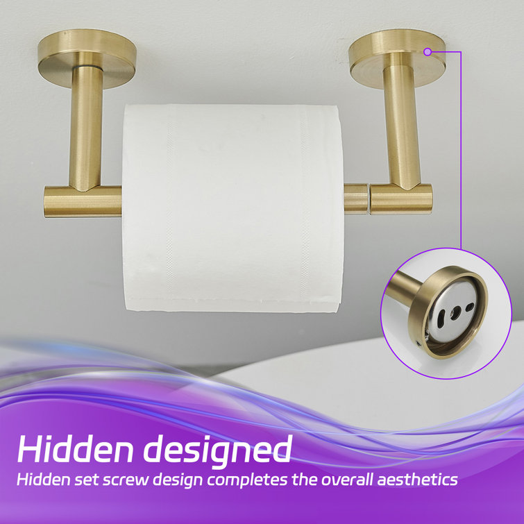 Brushed Gold Stainless Steel Wall Mounted Toilet Paper Holder