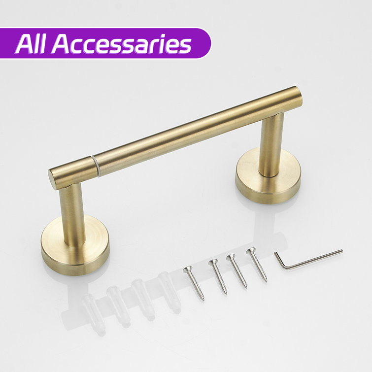 Brushed Gold Stainless Steel Wall Mounted Toilet Paper Holder