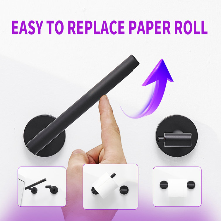 Matte Black Stainless Steel Wall Mounted Toilet Paper Holder