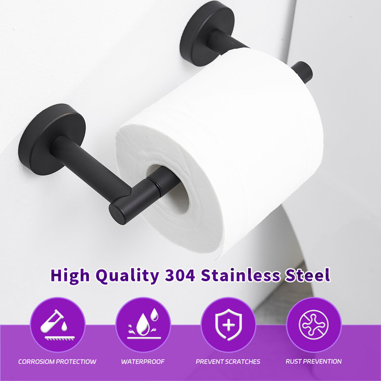 Matte Black Stainless Steel Wall Mounted Toilet Paper Holder