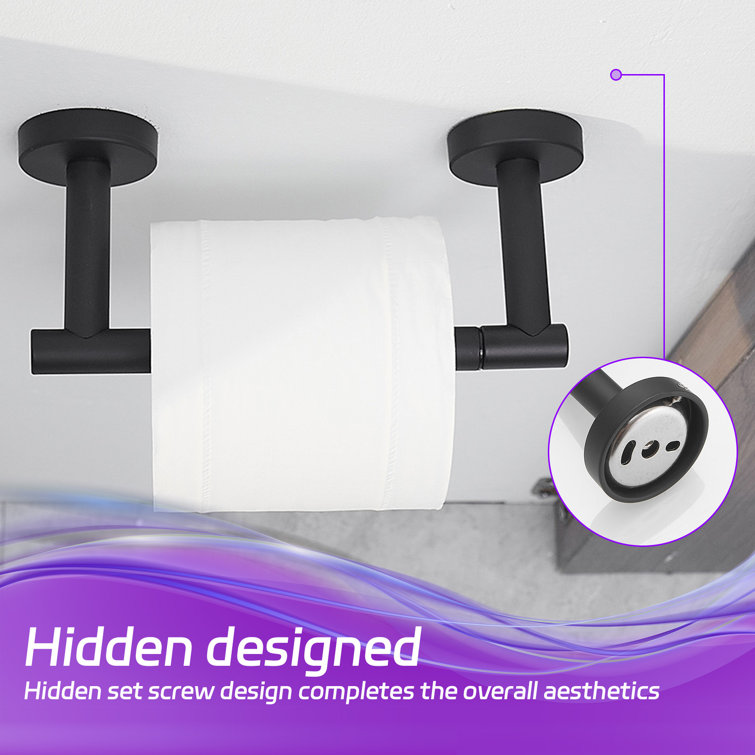 Matte Black Stainless Steel Wall Mounted Toilet Paper Holder