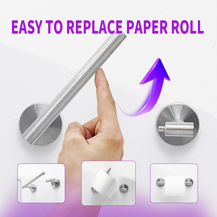 Brushed Nickel Wall Mounted Pivoting Toilet Paper Holder
