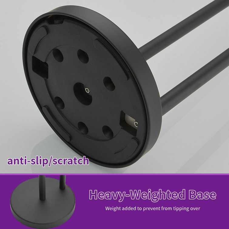 Matte Black Freestanding Stainless Steel Toilet Paper Holder with Storage Shelf