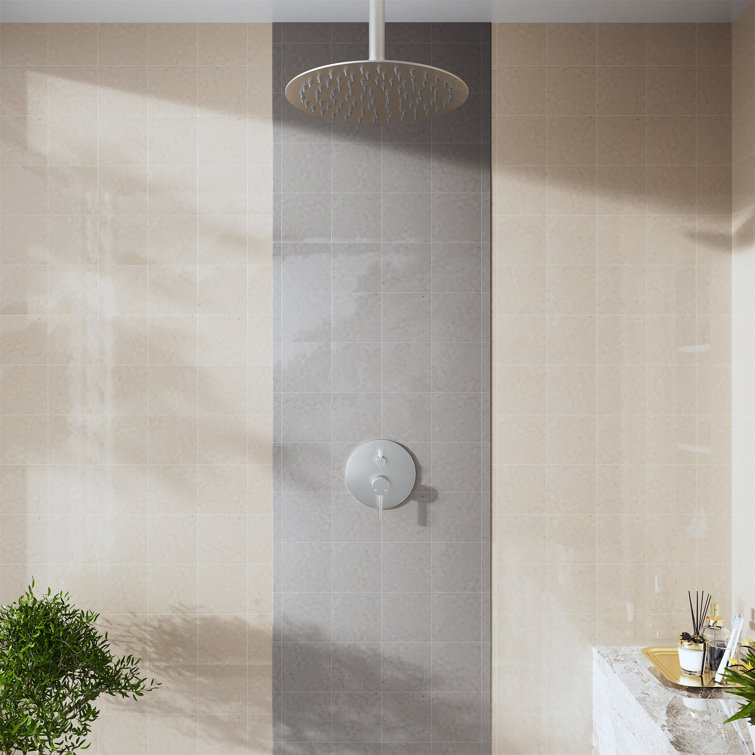 7.88" Matte Black Stainless Steel Ceiling Mounted Shower Arm with Flange