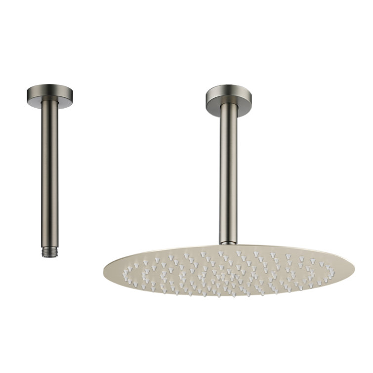 7.88" Matte Black Stainless Steel Ceiling Mounted Shower Arm with Flange
