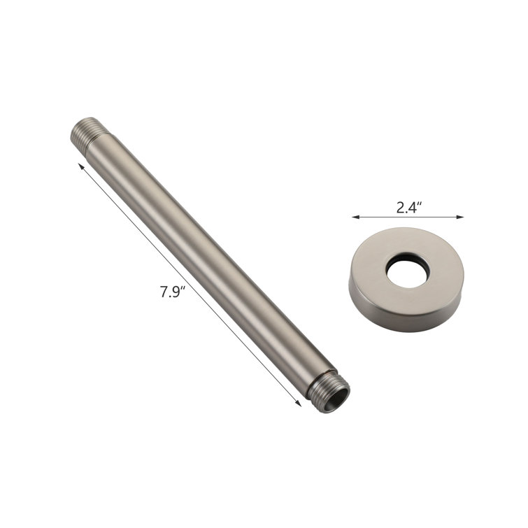 7.88" Matte Black Stainless Steel Ceiling Mounted Shower Arm with Flange