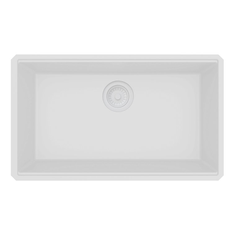 White Granite Composite Drop-in Workstation Sink with Accessories