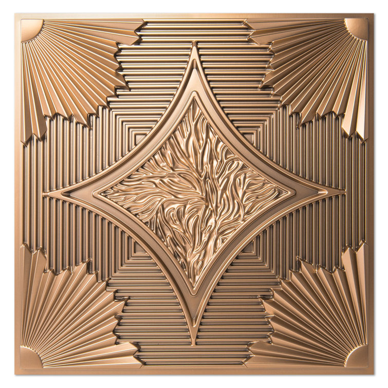 Bronze 24x24 3D PVC Ceiling and Wall Panels (12-Pack)