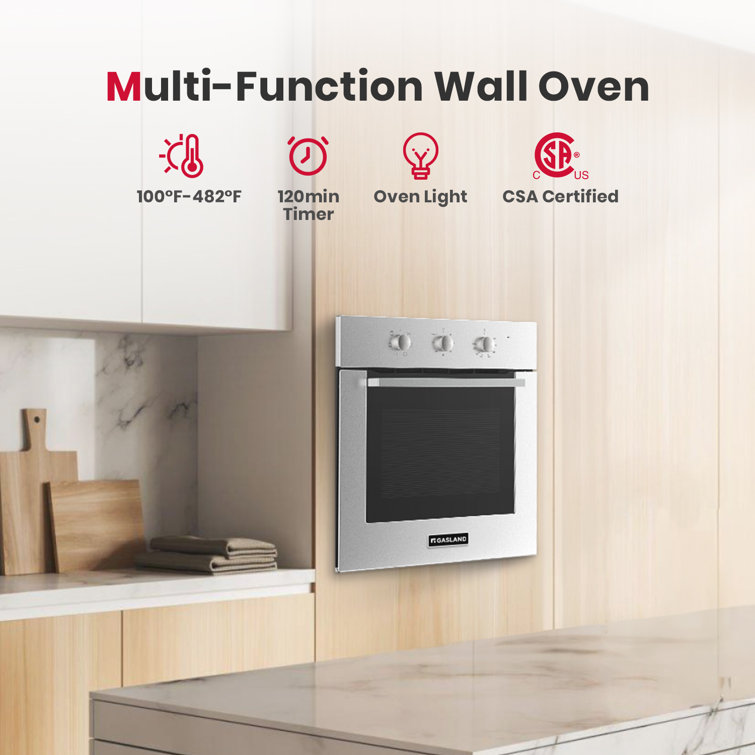 24" Stainless Steel Electric Single Wall Oven with 6 Cooking Functions