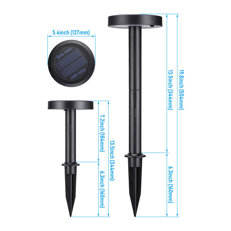 6-Pack Black Solar LED Pathway Lights with Dusk to Dawn Feature