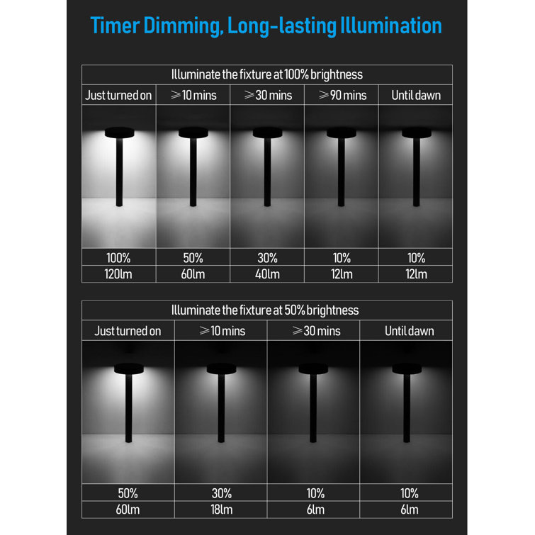 6-Pack Black Solar LED Pathway Lights with Dusk to Dawn Feature