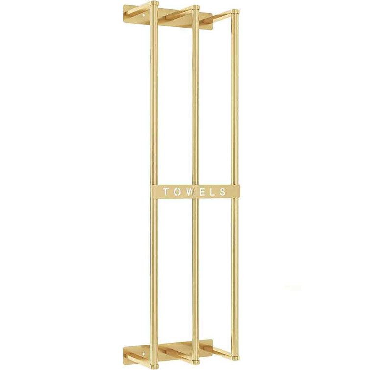 Gold Wall Mounted 30-Inch Towel Rack for Rolled Towels