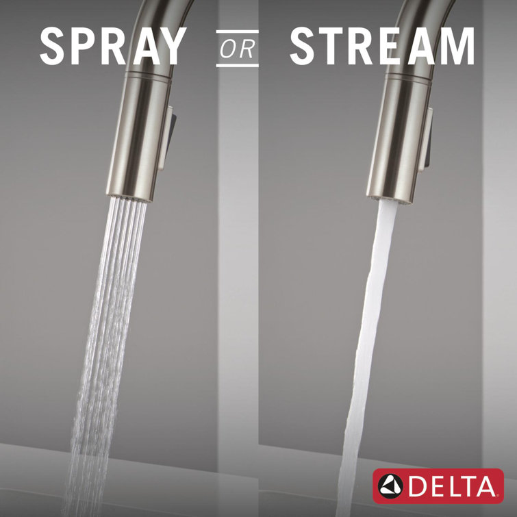Brushed Stainless Steel Single Handle Pull-Down Kitchen Faucet