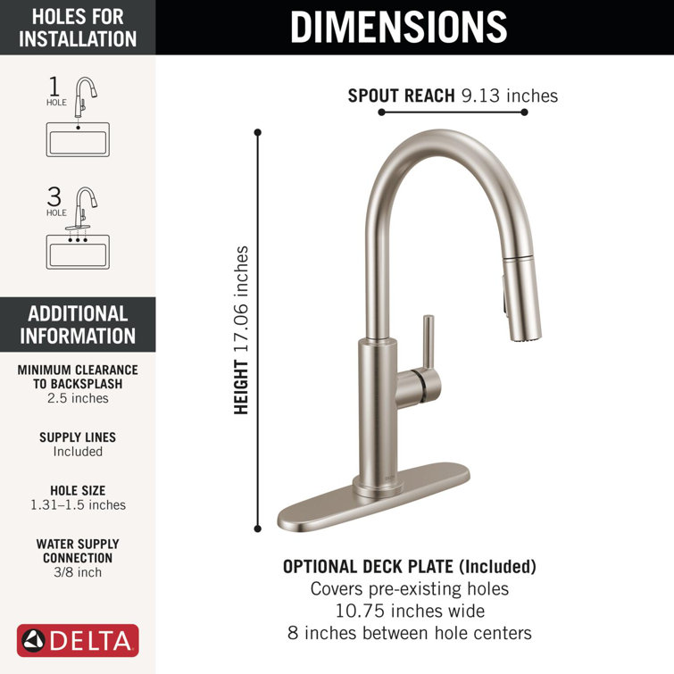 Brushed Stainless Steel Single Handle Pull-Down Kitchen Faucet
