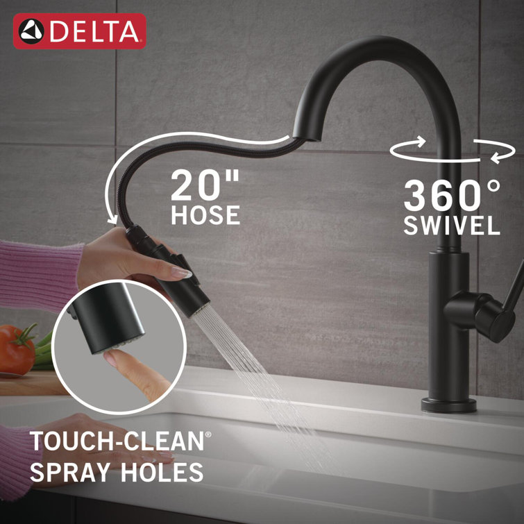 Matte Black Single Handle Pull-Down Kitchen Faucet with Sprayer