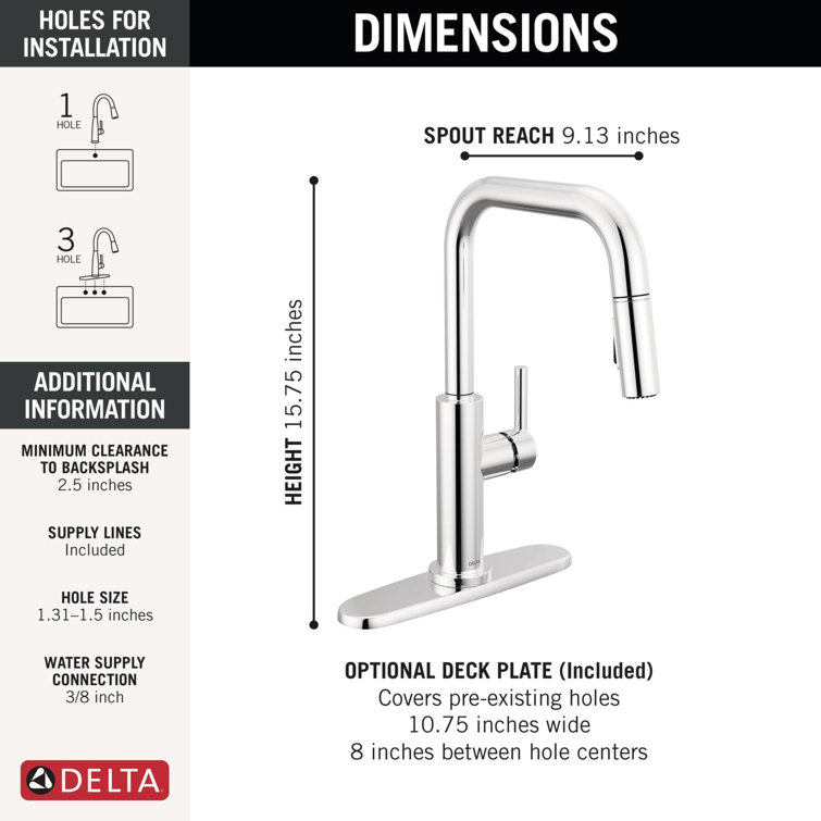 Chrome Single Handle Pull-Down Kitchen Faucet with Magnetic Docking
