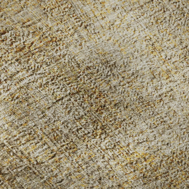 Beige Rectangular Abstract Washable Microfiber Rug 30" x 20"