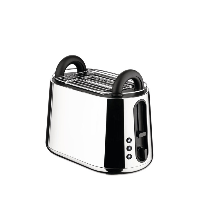 Toru Stainless Steel 2-Slice Retro Toaster with Crumb Tray